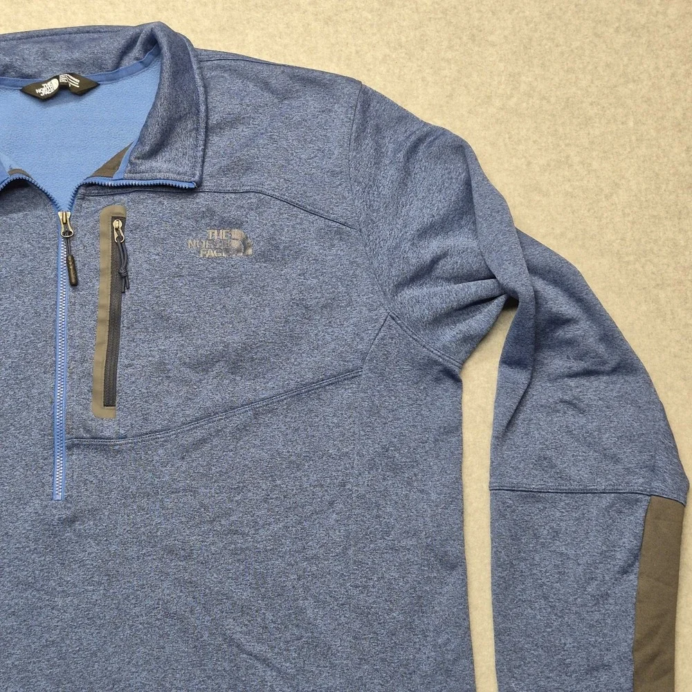 The North Face Jacket Mens XXL Blue 1/4 Zip Fleece Pullover Sweater  CUG0